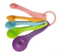 Lot de 5 cuillères à café en plastique | Lot de 5 pièces, tailles métriques 1 ml à 15 ml, plastique, ingrédients secs et liquides, design coloré
