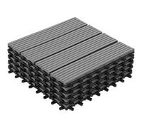 IDMarket Lot de 5 dalles de terrasse WODHY clipsables bois composite gris 30 x 30 cm