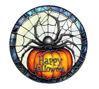 Lot de 5 décorations de fenêtre d'Halloween en acrylique 2D à suspendre avec film changeant de couleur (citrouille/squelette/motifs) 20 x 20 x 0,3 cm Gfm619 (D, 20 x 20 x 0,3 cm)
