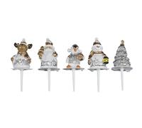 Lot de 5 Décorations de Noël Gâteaux 6cm Argent