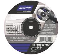 Lot de 5 disques à tronçonner multi matériaux 125 mm x 1,6 x 22,23 mm Norton
