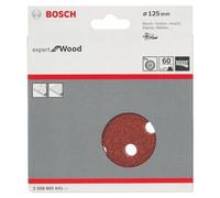 Lot de 5 Disques abrasifs Expert for Wood Ø125 8 Trous Gr 60 BOSCH 2608605641