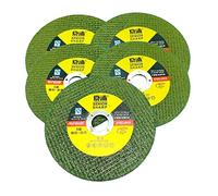Lot de 5 disques de coupe en métal de 107 mm pour meuleuse d'angle en acier inoxydable - Disque de coupe en résine à double maille ultra fine - Vert