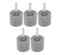 Lot de 5 disques de polissage en fibre de nylon 20-60 mm avec tige de 6 mm pour perceuse, meuleuse, métal, bois, plastique, ébavurage, nettoyage, élimination de la rouille, traitement de surface, gris