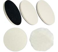 Lot de 5 disques de polissage en laine - Diamètre : 125 mm - Tampon de polissage flocage de 125 mm - Pour meuleuse d'angle en verre, plastique, métal