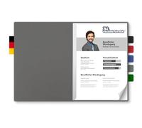 Lot de 5 dossiers de candidature BL-exclusivdruck® BL en gris pierre - Qualité supérieure avec relief élégant « Demande » - Design produit de « Mario Lemani »