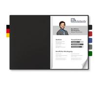 Lot de 5 dossiers de candidature BL-exclusivdruck® BL en noir - Qualité supérieure avec relief élégant « Demande » - Design produit de « Mario Lemani »