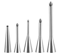 Lot de 5 douilles à douille en acier inoxydable avec trou rond pour poche à vent, macarons et biscuits, douilles professionnelles pour crème et pâte, accessoires de pâtisserie pour boulangers amateurs
