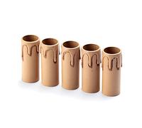 Lot de 5 douilles de bougie en plastique antique pour lustres en cristal, chandeliers LED, lampe couronne, applique murale, lampe suspendue, 85 mm, marron