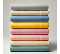 Lot de 5 Draps Housses 140x190cm - 100% Coton 57 Fils - Tissage Serré - Bonnet 20-25 cm - pour Matelas Épais - Couleurs Aléatoires - 2 Places