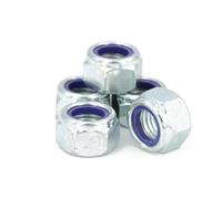 Lot de 5 - Écrou frein Nylstop hexagonal autobloquant M18 avec nylon DIN 985 classe 8 zingué