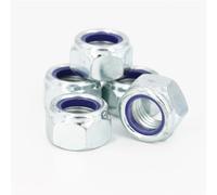 Lot de 5 - Écrou frein Nylstop hexagonal autobloquant M20 avec nylon DIN 985 classe 8 zingué