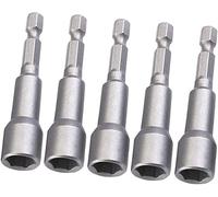 Lot de 5 embouts de tournevis magnétiques 8 mm avec tige hexagonale de 0,6 | Douille à changement rapide, pour perceuse électrique, visseuse à percussion, tournevis pneumatique