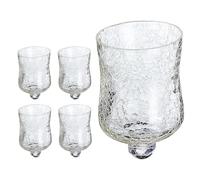 Lot de 5 embouts en verre pour chandelier - 7 x 10 cm - Design craquelé - Bougeoir pour bougie chauffe-plat (5 embouts en verre)