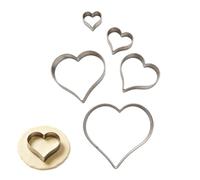 Lot de 5 Emporte-pièces Cœur Acier Inoxydable, 5 Tailles, Emporte-pièce Pâtisserie Cookies Gâteaux Mariage Saint-Valentin Idéal pour Pâtisserie, Cookies, Gâteaux, Mariages et Jour de l’Amour
