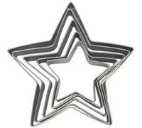 Zenker Emporte-pièces 44813 – Set de 5 étoiles en acier inoxydable 6–12 cm argent