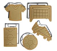Lot de 5 emporte-pièces en forme de ballon de football – Emporte-pièces et tampons en forme de maillots de football pour la pâtisserie DIY – Lot pour les fêtes sur le thème du sport