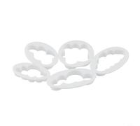 Lot de 5 emporte-pièces en plastique blanc en forme de nuage pour décoration de gâteaux et fondants - Outils de cuisson légers et faciles à nettoyer