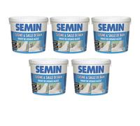 SEMIN Enduit de Lissage Hydro Allégé - Spécial Cuisine & Salle de Bain - Haute Résistance à l’Humidité - Prêt à l’Emploi - Application Facile - Avant Peinture & Revêtement Mural - 5 Seaux de 1 kg
