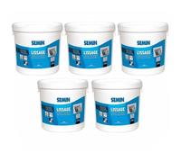 Lot de 5 enduits de lissage en pâte pour murs et plafonds Semin - intérieur - Seau de 1,5 kg