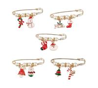 Lot de 5 épingles de serrage de taille de Noël pour pantalons, châles, pulls, robes, ajusteurs de taille