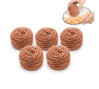 Lot de 5 Eponge en Cuivre,Cuivre Gratounette Heavy Duty de Cuisine Pots Casseroles Brosse de Nettoyage,Parfaites pour Nettoyer Les Buses De Fer Et Enlever Les Scories (2)
