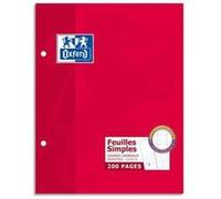 Lot de 5 Etui carton, 200 pages, feuillets mobiles, 90g perforés, Format 17 x 22 cm, Seyès, blanc G