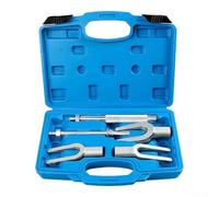 Lot de 5 extracteurs de joint à rotule de type fourche en acier au chrome vanadium pour barre de direction et séparation du bras de commande avec étui de rangement portable Argenté