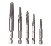 Lot de 5 Extracteurs de Vis Endommagés,Extracteur Vis Cassée,Tourne A Gauche Extracteur, Kit Extracteur De Vis Cassée,Tournevis Extracteur,pour Vis rayées cassées (Acier Au Carbone)