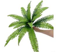 Lot de 5 faux en plastique pour fougère - Résistant aux UV - Utilisation en | 18 têtes réalistes par tige, forme de feuille persane réaliste, couleur verte vive, toile de fond murale parfaite