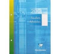 Lot de 5 Feuillets mobiles, Format 17 x 22 cm, 200 pages, grands carreaux blancs, 90g - Sous étuis carton - G