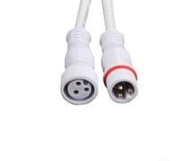 Lot de 5 fiches de câble IP65 2 broches 22 AWG étanches pour 5 connecteurs (blanc-3 broches)