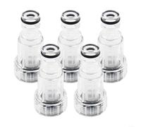 Lot de 5 filtres d'entrée d'eau de rechange pour nettoyeur haute pression avec corps en plastique transparent permettant une observation directe de l'état du filtre