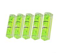 Lot de 5 flacons rectangulaires pour niveau à bulle 26 x 8 mm | Lot de 5, taille 26 x 8 x 8 mm, corps en acrylique vert, échelle de ligne noire, erreur de parallaxe minimale