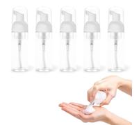 Lot de 5 flacons vides Transparents Format Voyage 60 ML Flacon Pompe en Mousse Récipient Rechargeable Petit Distributeur de Savon Mini Flacon Pompe en Plastique moussant pour shampoing