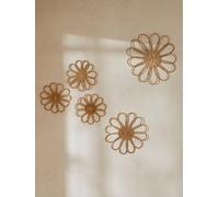 Lot de 5 fleurs murales en rotin TU