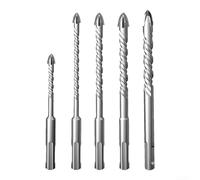 Lot de 5 forets diamantés triangulaires : forets multi-matériaux pour carrelage, béton, brique, verre, bois et maçonnerie avec rainure en forme de U et trois côtés plats