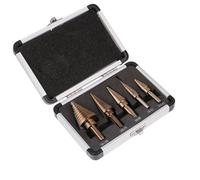Lot de 5 forets étagés en carbure de tungstène HSS, 50 tailles, forets coniques en carbure de titane et cobalt, outil de coupe de trous perforateurs(5pcs with box)