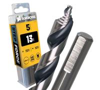 Lot de 5 forets hélicoïdaux Step Force Ø13,0 mm - HSS-G DIN 338 pour acier, acier de construction, aluminium, métaux non ferreux AMBOSS WERKZEUGE® Forets pour tôle, profils - Hexagonal pour perceuse