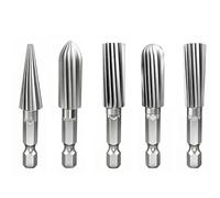 Lot de 5 fraises à limer en métal, tête cylindrique, 6,35 mm, argent | Outil abrasif rotatif haute durabilité pour gravure sur métal, opérations résistantes, professionnel