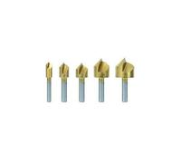 Lot de 5 fraises en valisette aluminium : Ø 6, 10, 13, 16, 19 mm.