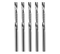 Lot de 5 fraises hélicoïdales - Queue de 3,175 mm - Downcut - Longueur de coupe : 25 mm - CNC - Fraise à rainurer VHM - Pour défonceuse à rainures hélicoïdales - Fraise à mortaiser - 1 flûte - Fraise
