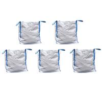 Lot de 5 grands sacs 90 x 90 x 90 cm, capacité de charge de 1000 kg, 4 passants, sacs pour gravats, bois, déchets de jardin, sable, pierres, sacs à gravats