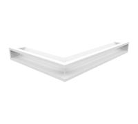 Lot de 5 grilles d'aération pour cheminée - Angle droit - 54,7 x 76,6 x 9 cm - Blanc - Grille d'air chaud moderne avec entrée d'air dissimulée à 45° - Revêtement par pulvérisation - Avant sans joints