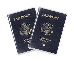 Lot de 5 housses de passeport imperméables en plastique transparent pour passeport - Unisexe - Pour adulte - Avec étui de protection en vinyle pour carte d'identité, Z_Transparent, Pack of 2, Lot de 2