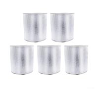 Lot de 5 housses de pot de fleurs en aluminium épais - Protection solaire pour fleurs en pot - Contrôle de la température - Isolation double face argentée - Tailles de 3 à 7 (9 litres)
