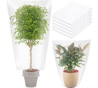 Lot de 5 housses d'hiver pour plantes - Protection contre le gel - En film plastique transparent - Pour le gel, la pluie, la neige - Accessoires d'entretien des plantes d'extérieur - 50 x 60 cm
