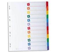 Lot de 5 Intercalaires 12 touches . En carte blanche, onglets plastifiés de couleur. Maxi format G