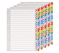 Lot de 5 Intercalaires Classeur A4,20 Onglets Numérotées A-Z | Intercalaire Alphabétique en Carton