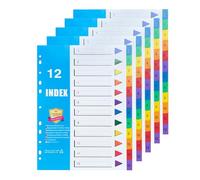Lot de 5 Intercalaires Classeur A4,Intercalaire 12 Onglets Numérotées 1-12